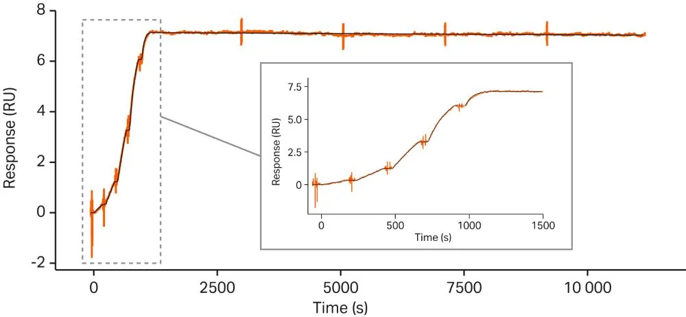 Results for kinetic characterization using Biacore™cap-tag capture kit 1