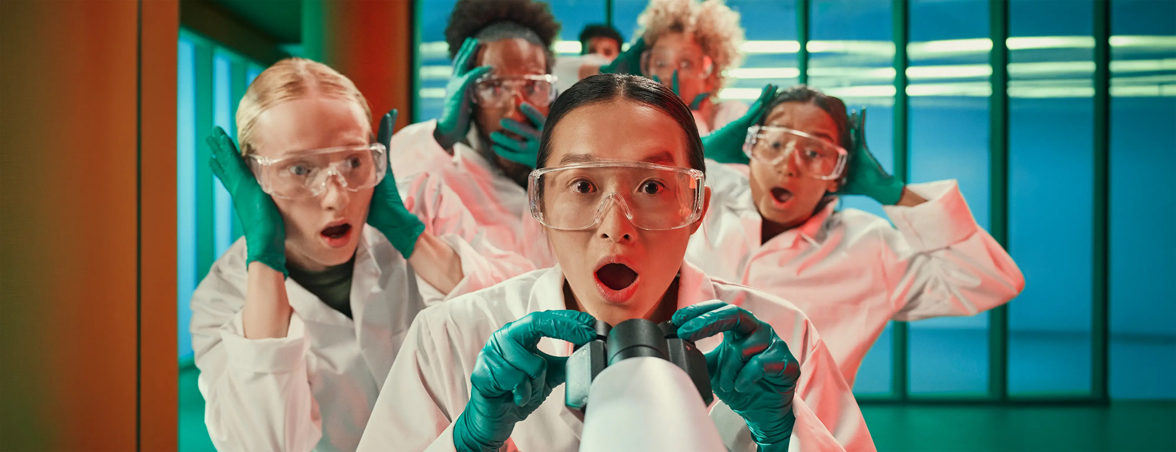 Scientists working in a biopharma laboratory