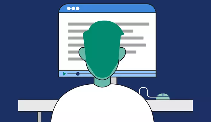 Man steering at monitor