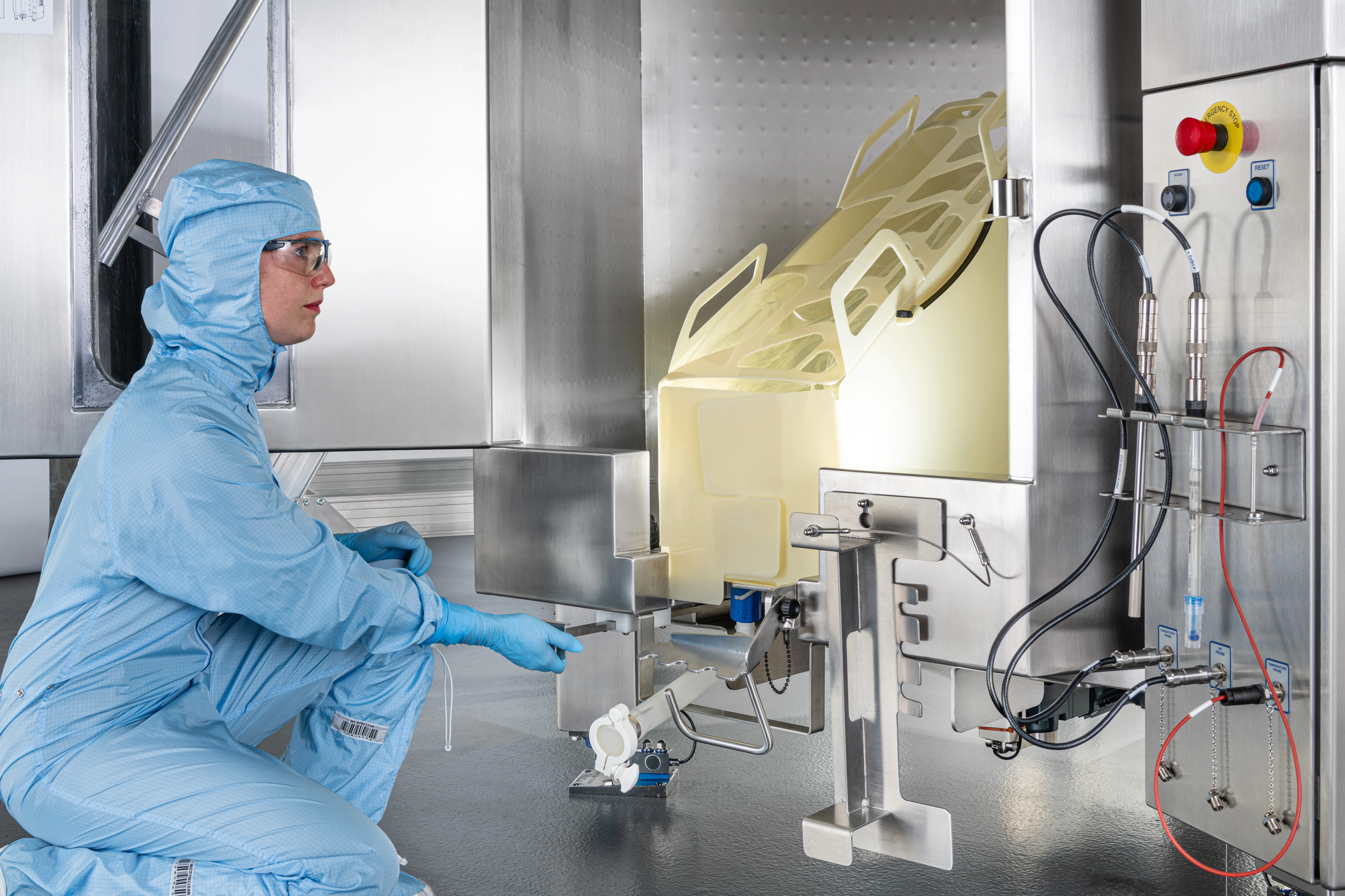 Xcellerex mag mixer biocontainer shown in mixer