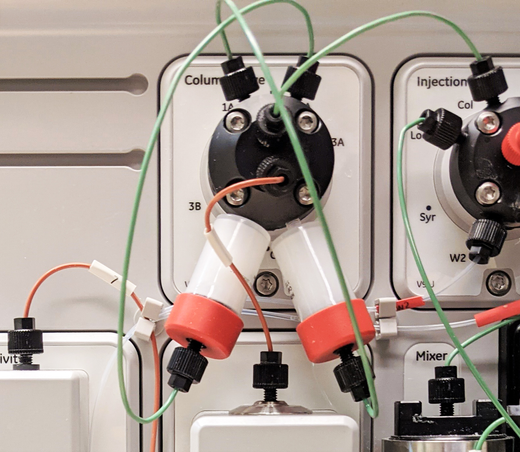 Affinity chromatography -  HiTrap™ MabSelect SuRe™ chromatography columns on column valve on ÄKTA go™ chromatography system
