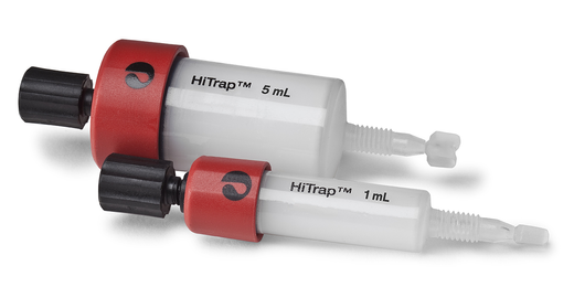 HiTrap columns prepacked with chromatography resin