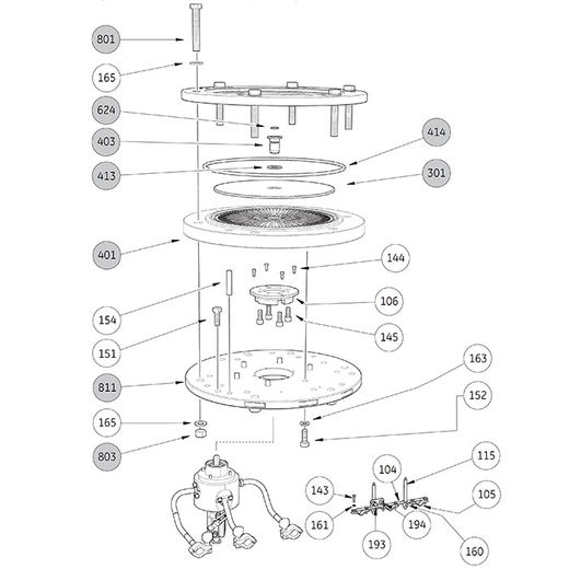 AxiChrom™ 300 to 1600 column distributor parts