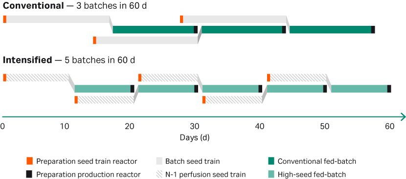 Potential capacity increase achieved by introducing HCD cryobags in the seed train.