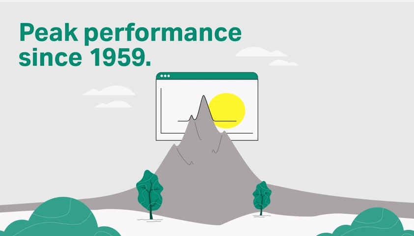 Illustration/graphicly designed mountain peak + chromatography peak