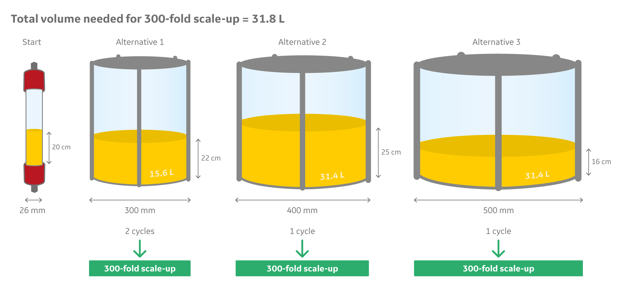 Chromatography step scale-up using flow rate column volume per hour