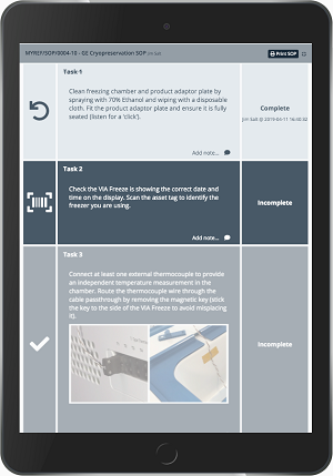 eSOP for manufacturing product installation