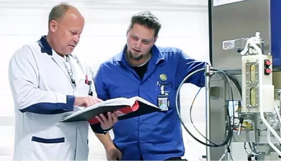 PM or Service checkup OptiRun white lab coat