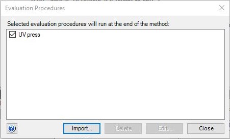 Importing procedures to output Fibro chromatography multipeak comparison data