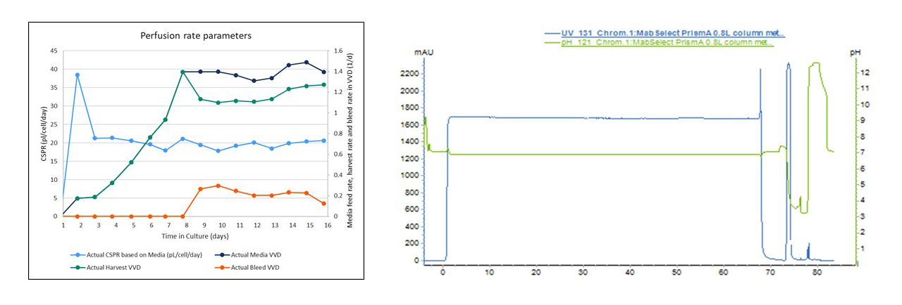 Examples for process trend data from both upstream and downstream unit operations