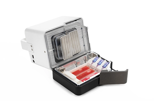 Omics pouch placed into the VIA Extractor