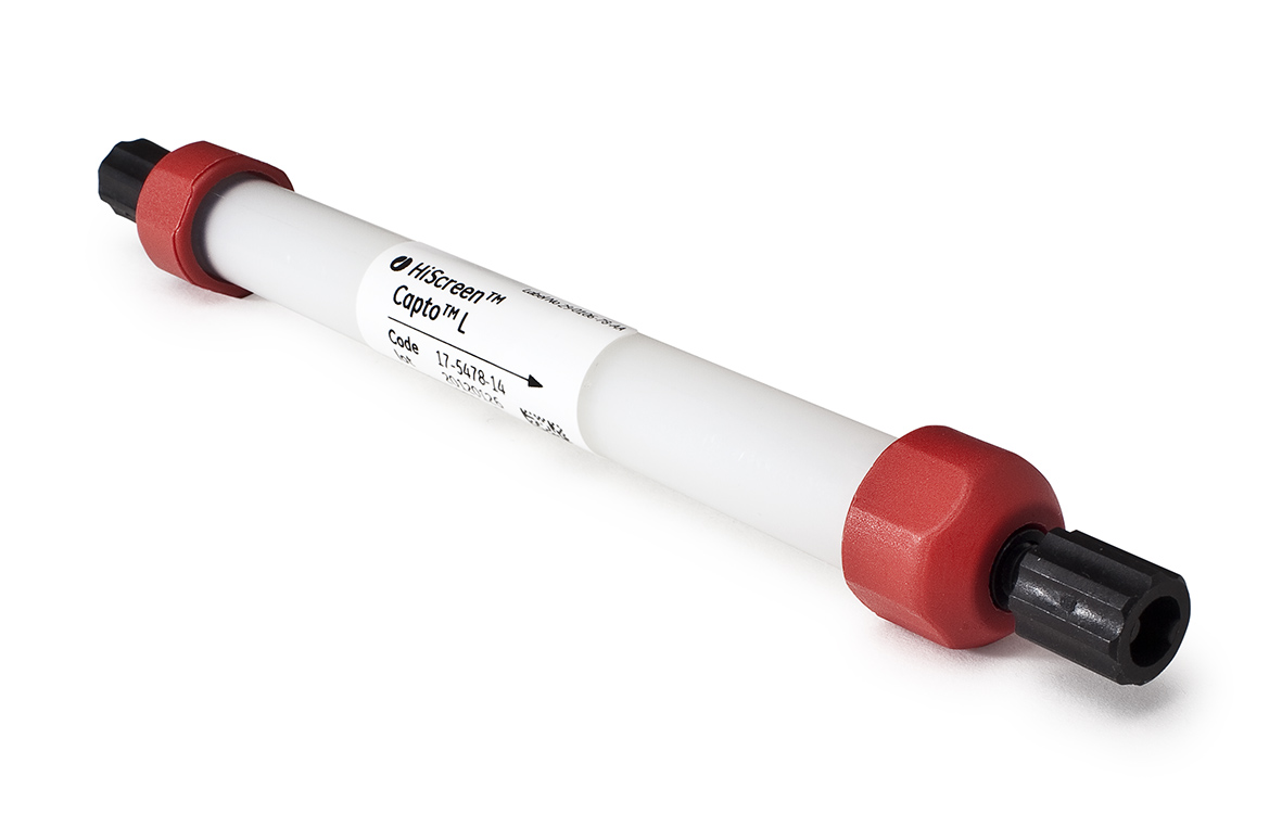 Chromatography column labeled with HiScreen™ Capto™ L