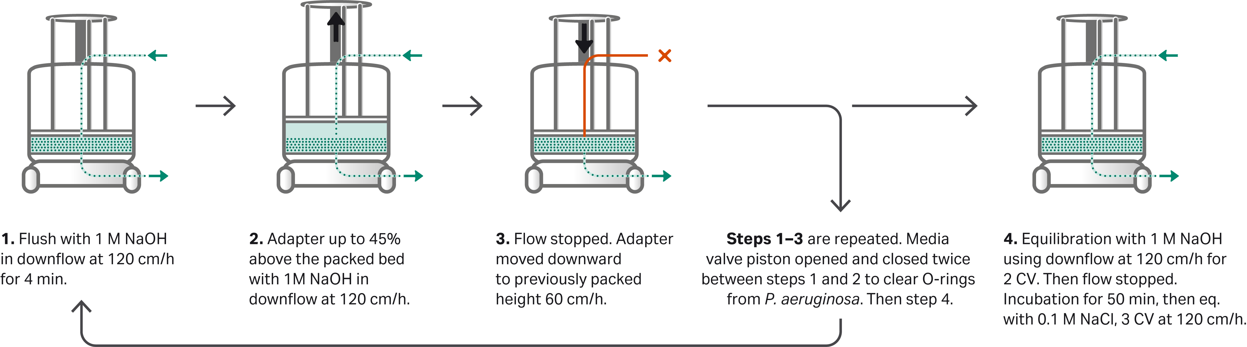 Cleaning chromatography resins with 1 M NaOH Cytiva