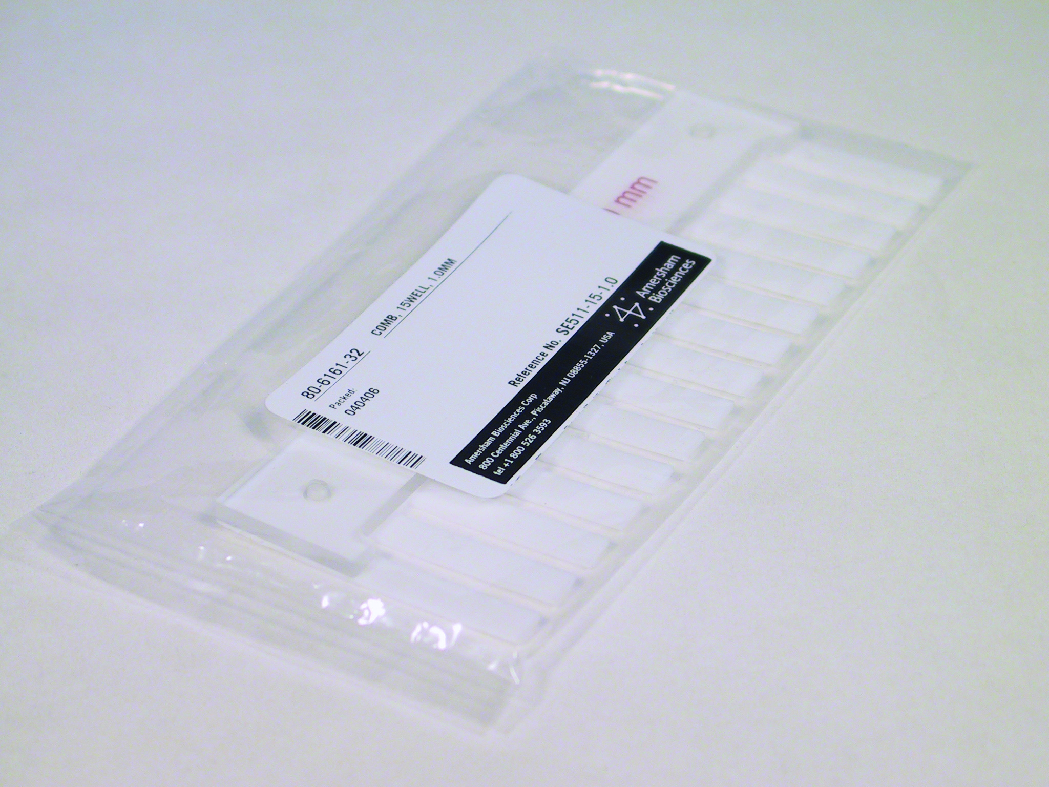 15-well Teflon Comb for SE 600/SE 400 Vertical Gel Units<para/>5.7&nbsp;x&nbsp;1.00&nbsp;mm&nbsp;(W&nbsp;x&nbsp;T)