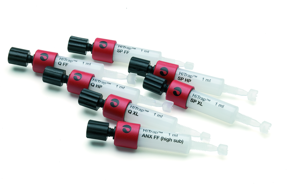 Components included in the Selection Kit for IEX Resins in HiTrap™ Columns