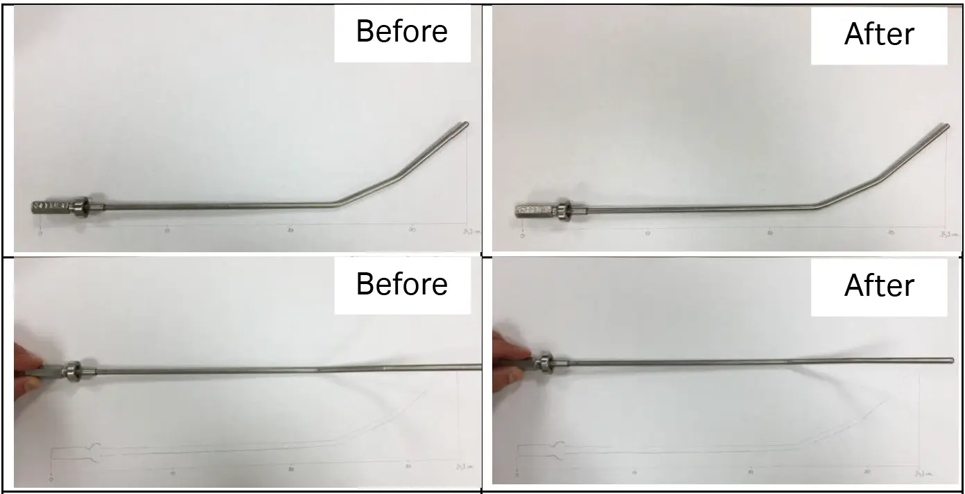 Mixing wand before and after study