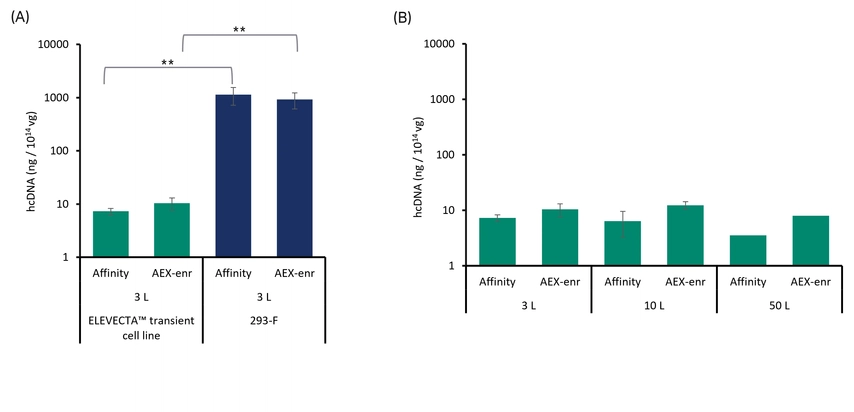 Comparison of host cell DNA levels