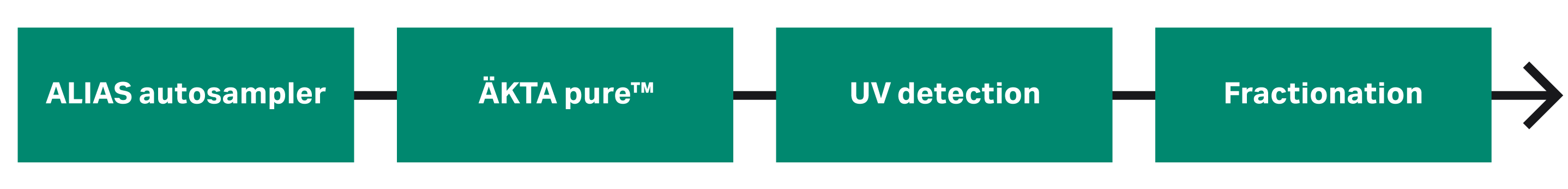 A standard instrumentation setup for a high-throughput analytical sizing column with UV detection
