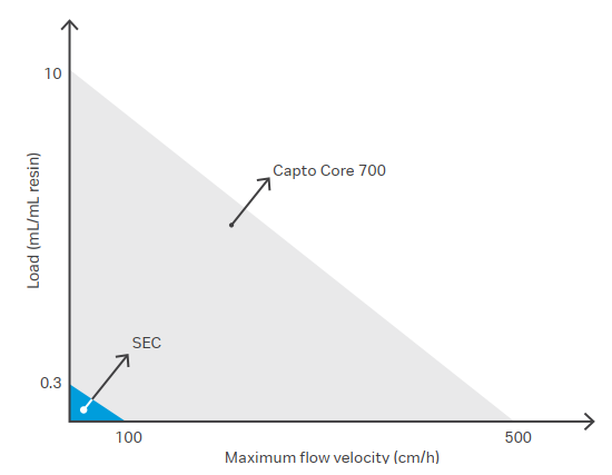 图4  Capto Core 700结构示意图以及与SEC对比示意图
