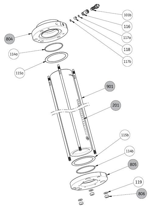 Assembly diagram_AxiChrom™ 50 to 200