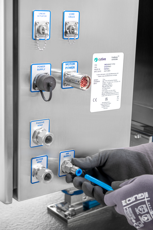 Xcellerex cabinet pneumatic connections