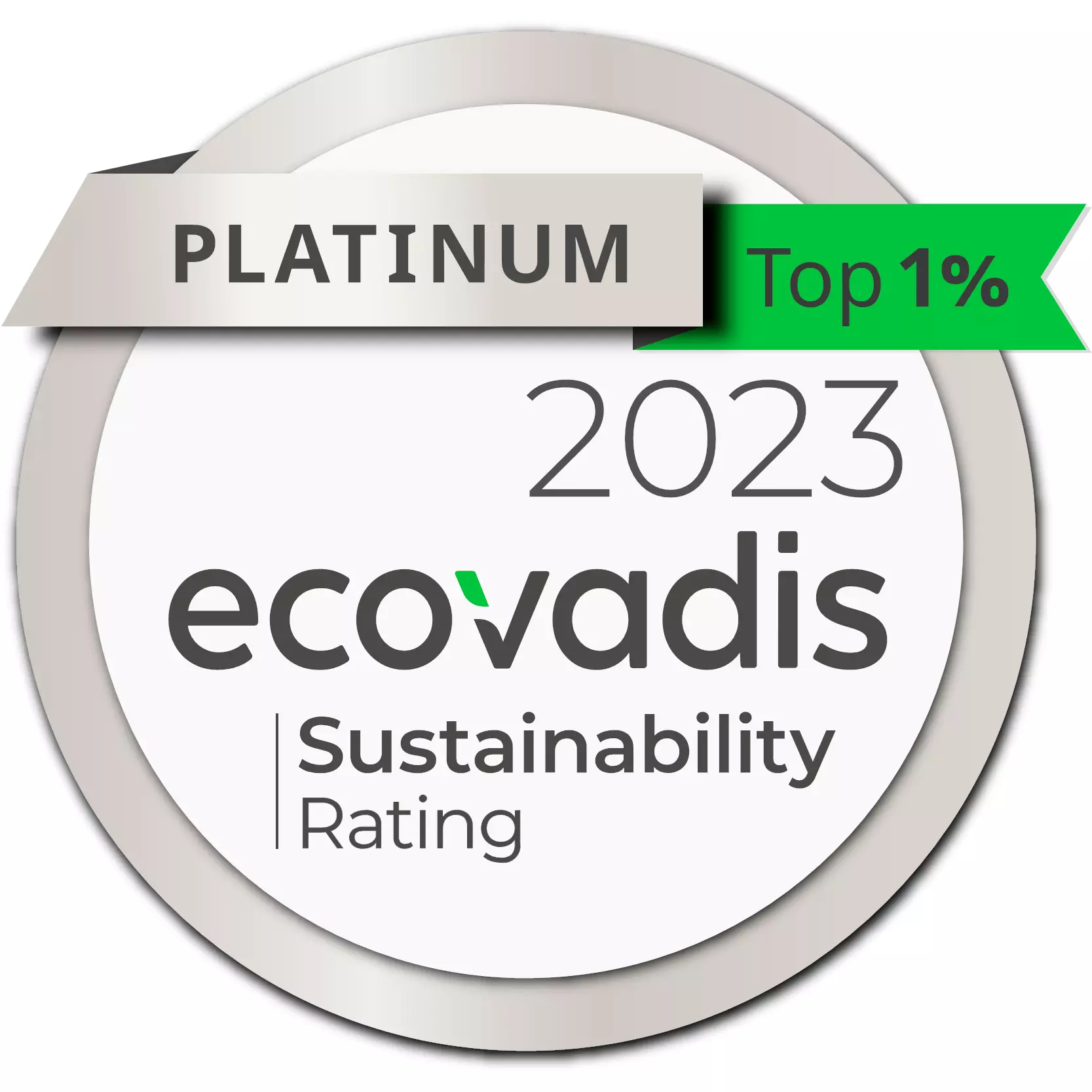ECOVADIS Platinum 2023 Platinum badge