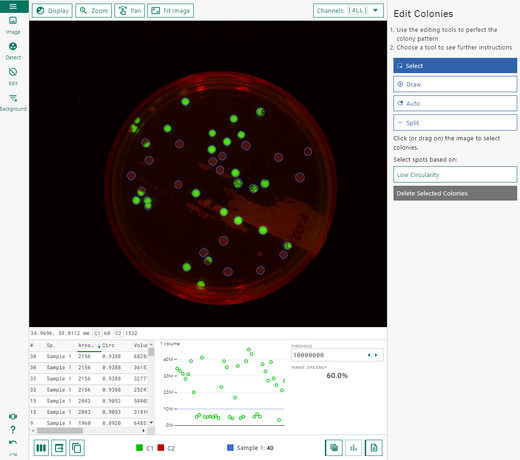 ImageQuant TL 11 software screen shoot from colony counter tool 