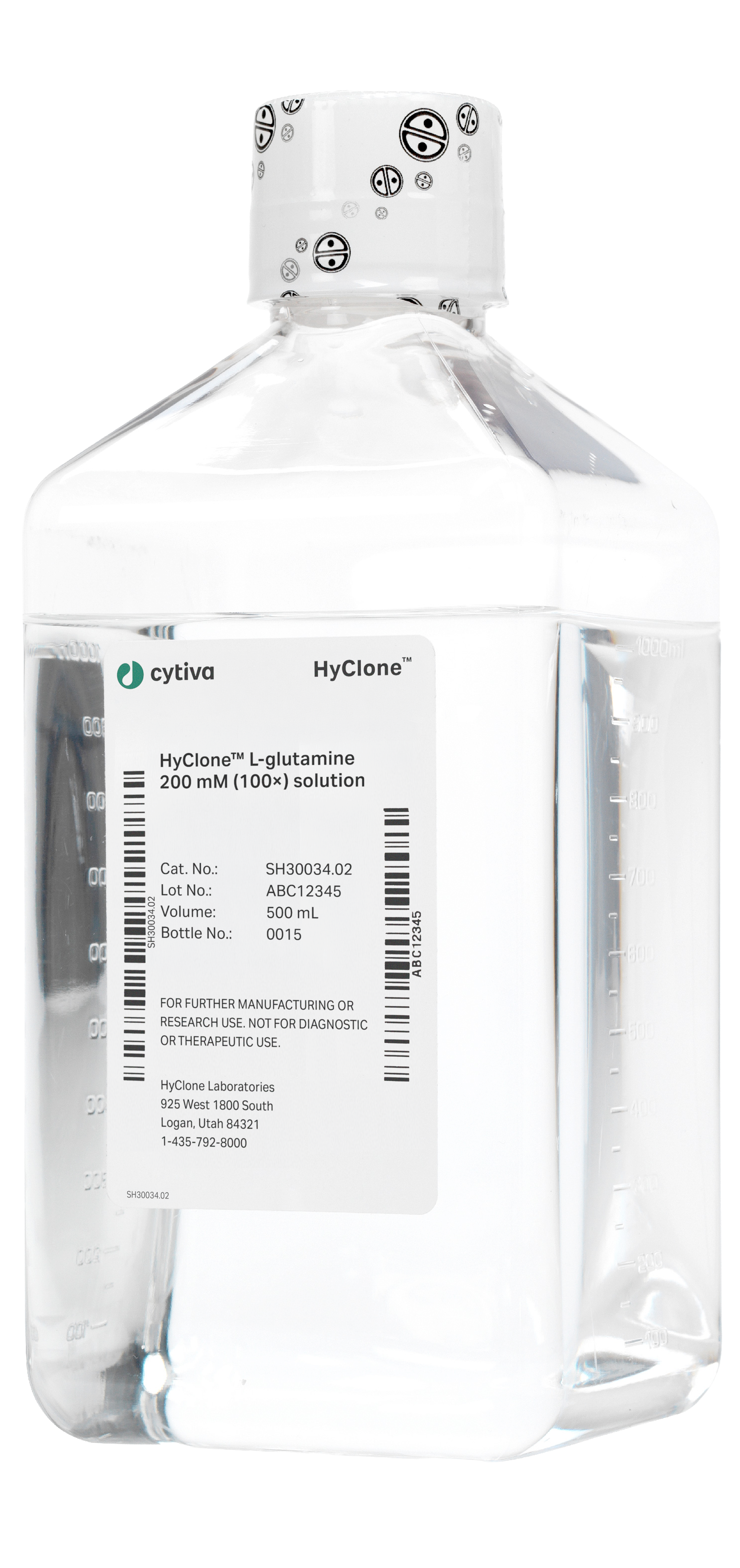 500 mL bottle of HyClone L-glutamine 200 mM (100X) solution