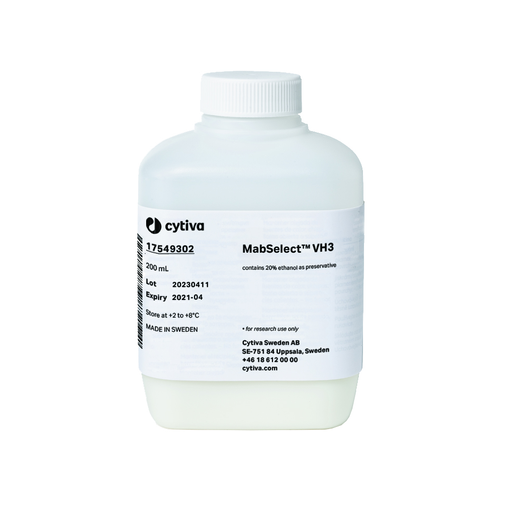 MabSelect VH3 protein A affinity resin in 200 mL bottle