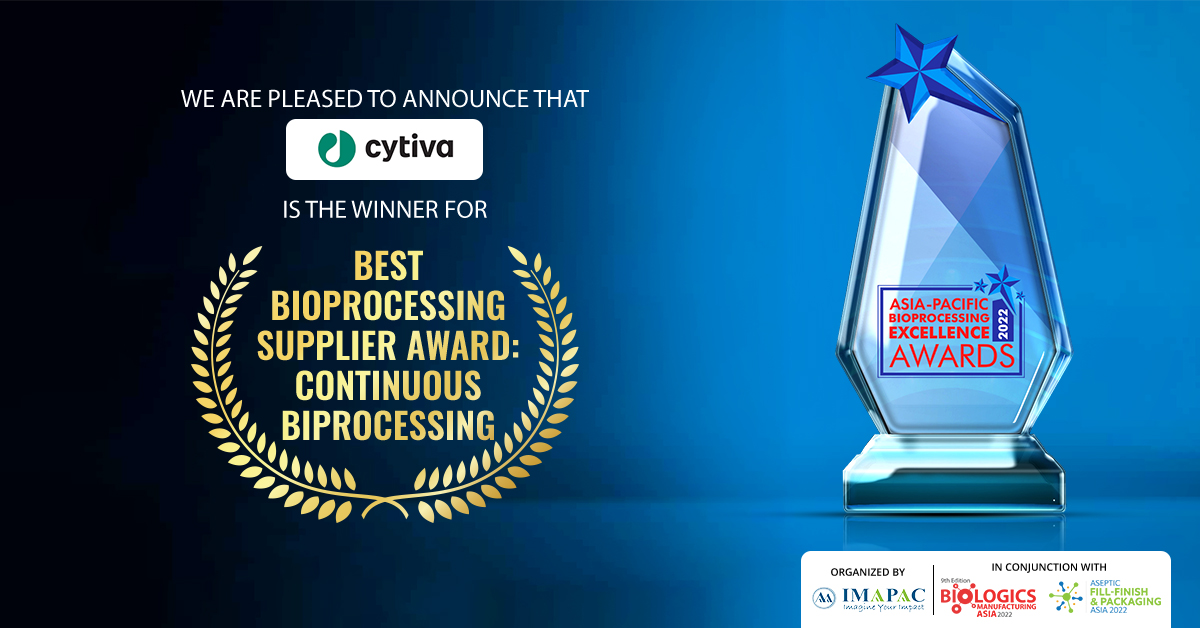 Best Bioprocessing Supplier Award for Continuous Bioprocessing